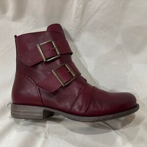 Miz Mooz Limelight Bordeaux Buckled Leather Size 7.5 NEW $220